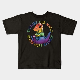 More Rainbow T-Rex Kids T-Shirt